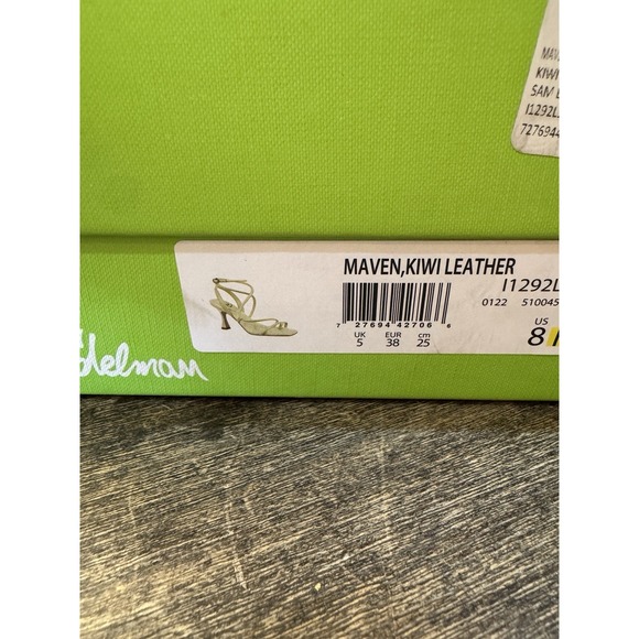 Sam Edelman MAVEN PADDED‎ STRAPPY HEEL In Kiwi Leather Size 8 Sandal - Picture 10 of 12